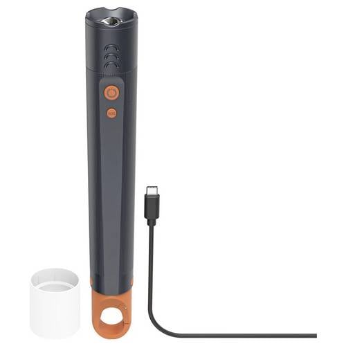 hama 00228607 LED-Taschenlampe FLX1200-C, aufladbar, stoßfest, Alu, 4 Modi + SOS, Zoom