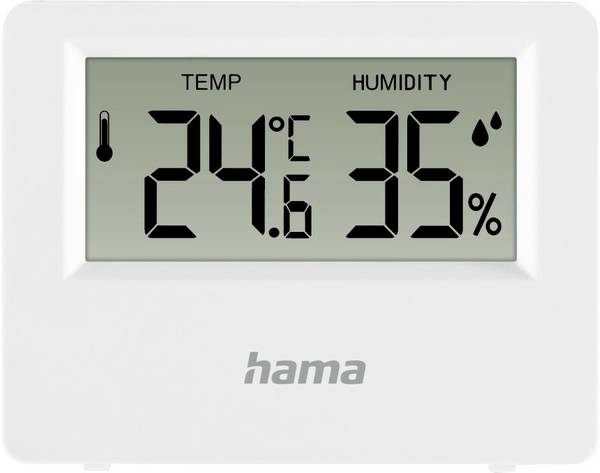 hama 00222222 Thermometer und Hygrometer "Ebro", digital, für innen oder außen, Weiß
