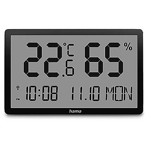 hama 00222232 Thermometer und Hygrometer Lombok, digital, für innen, Schwarz