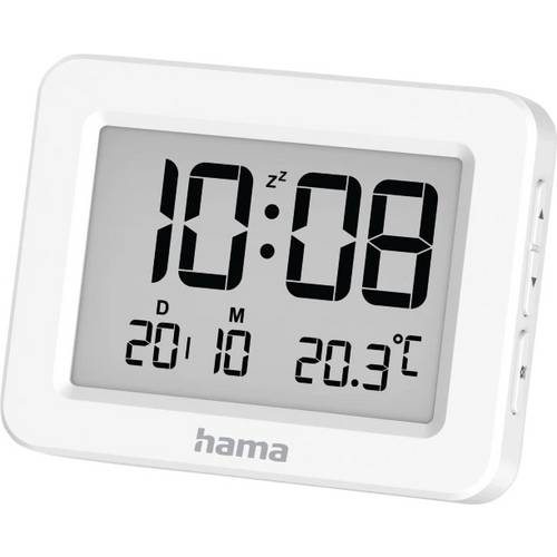 hama 00222205 Digitaler Wecker Kos, LCD, Weiß