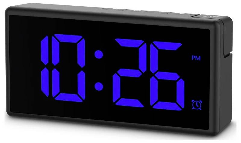 hama 00222208 Digitaler Wecker "Ibiza", Multicolor-Display, mit USB-Ladefunktion, Schwarz-3