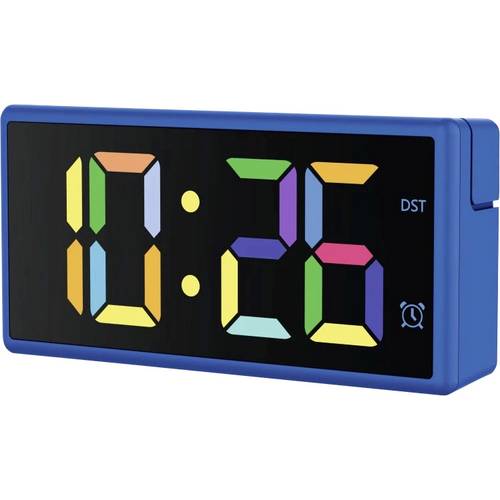 Thumbnail - hama 00222209 Digitaler Wecker Ibiza, Multicolor-Display, mit USB-Ladefunktion, Blau