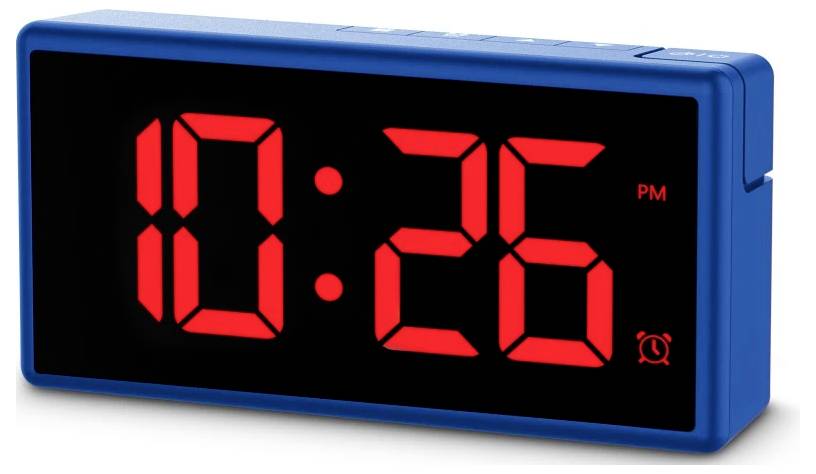 hama 00222209 Digitaler Wecker "Ibiza", Multicolor-Display, mit USB-Ladefunktion, Blau-6