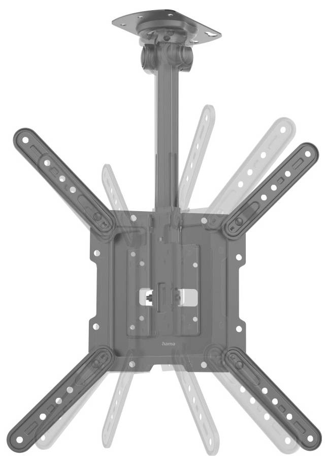 hama 00220877 TV-Deckenhalterung schwenkbar, höhenverstellbar, 400x400, 165 cm (65"), SW-1