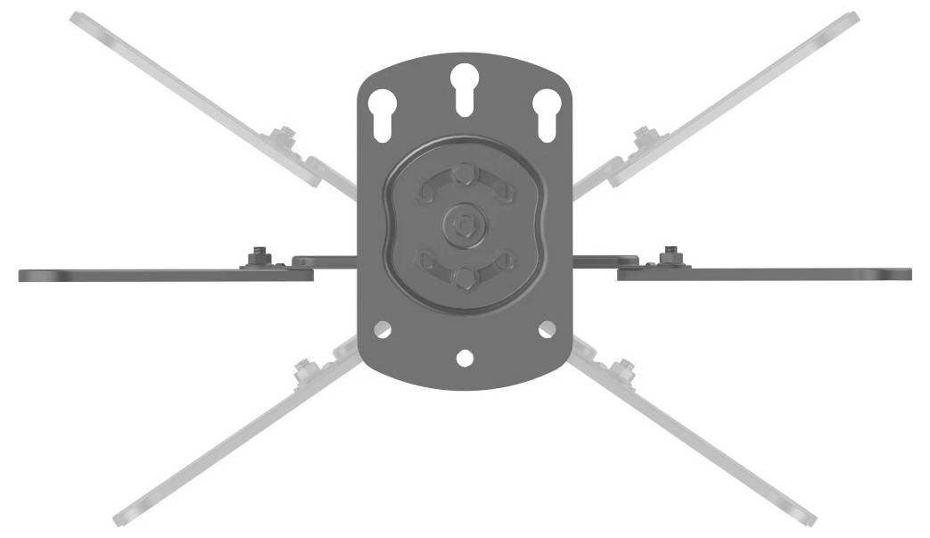 hama 00220877 TV-Deckenhalterung schwenkbar, höhenverstellbar, 400x400, 165 cm (65"), SW-3