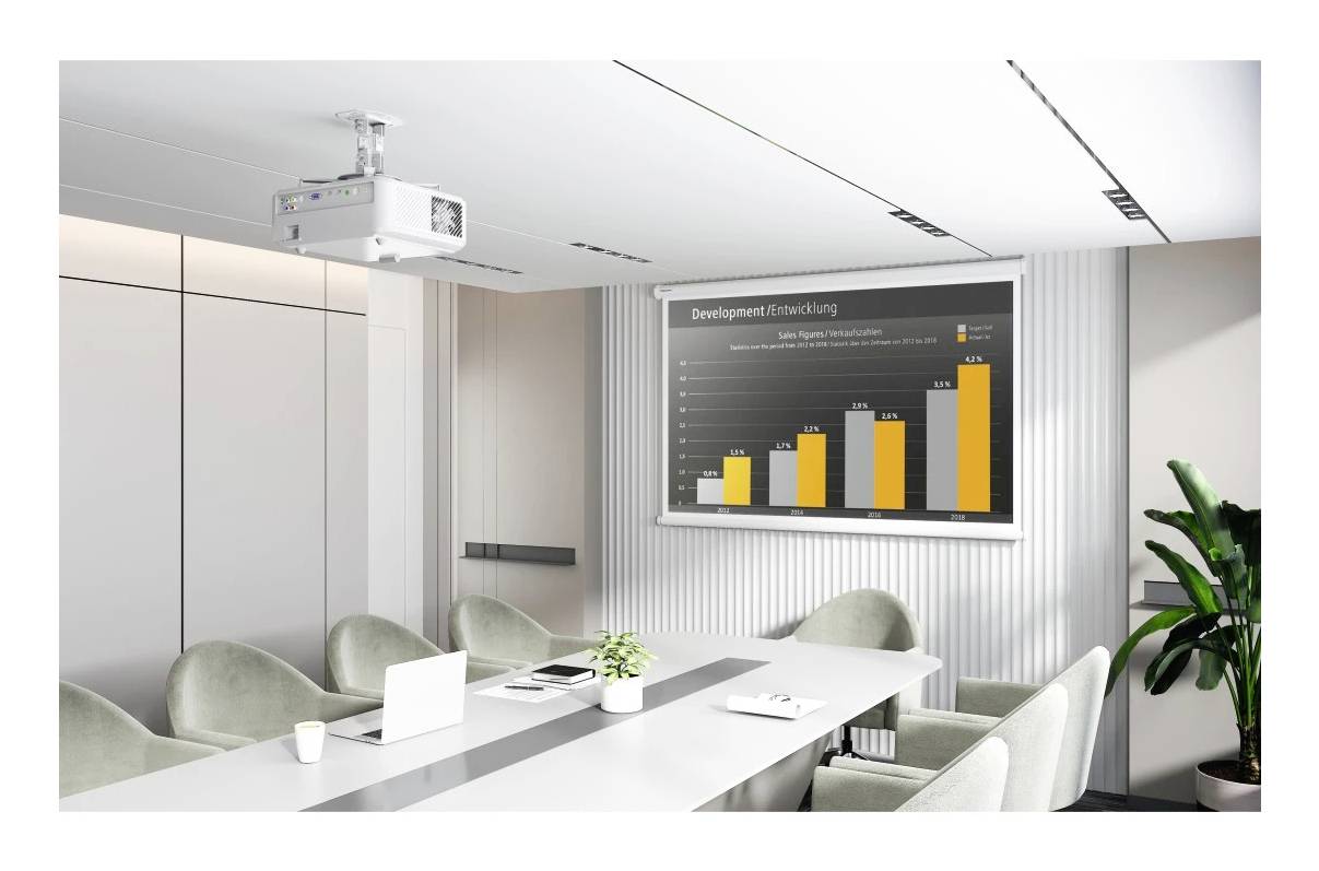 Hama Beamerhalterung, schwenkbar, drehbar, neigbar, für Decke, bis 13,5 kg Beamer-Deckenhalterung Weiß-9