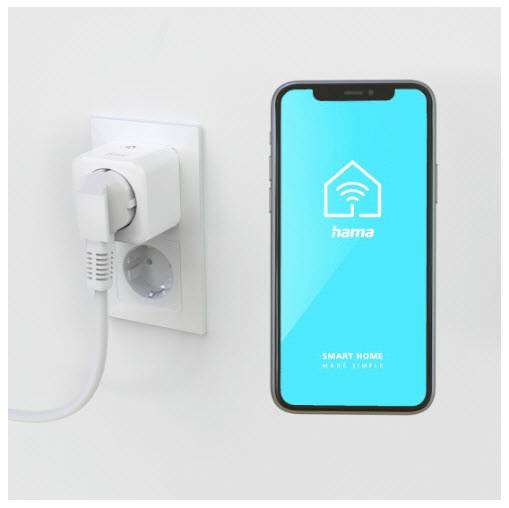 hama 00176638 Smarte WLAN-Steckdose, Matter, sprach- u. appgesteuert, nachrüstbar, 3.680W-1