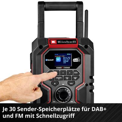 Einhell TE-CR 18 Li Akku-Radio DAB+, FM Bluetooth®, AUX, USB Rot/Schwarz-6