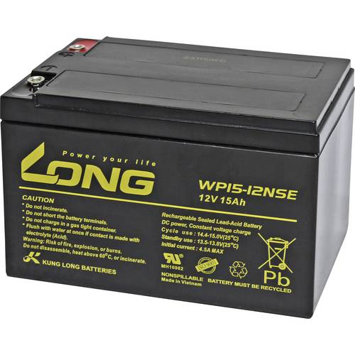 Thumbnail - KungLong WP15-12NSE-M Bleiakku Blei-Vlies (AGM) 15 Ah 12 V 1 St.
