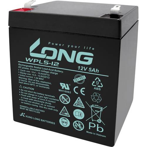 Thumbnail - KungLong WPL5-12-M/F2 Bleiakku Blei-Vlies (AGM) 5 Ah 12 V 1 St.