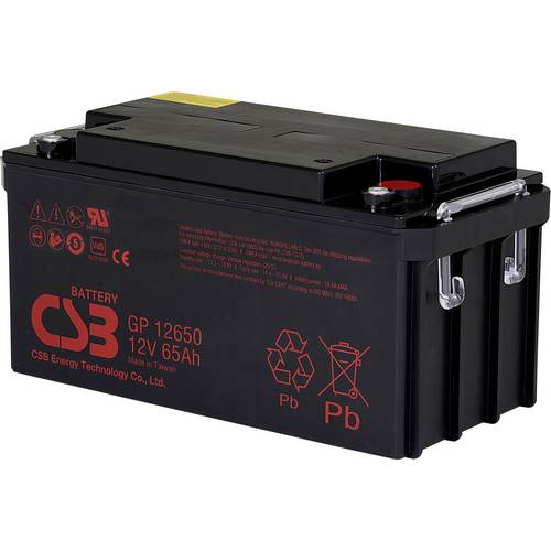 Thumbnail - CSB Battery GP12650 Bleiakku Blei-Vlies (AGM) 65 Ah 12 V 1 St.