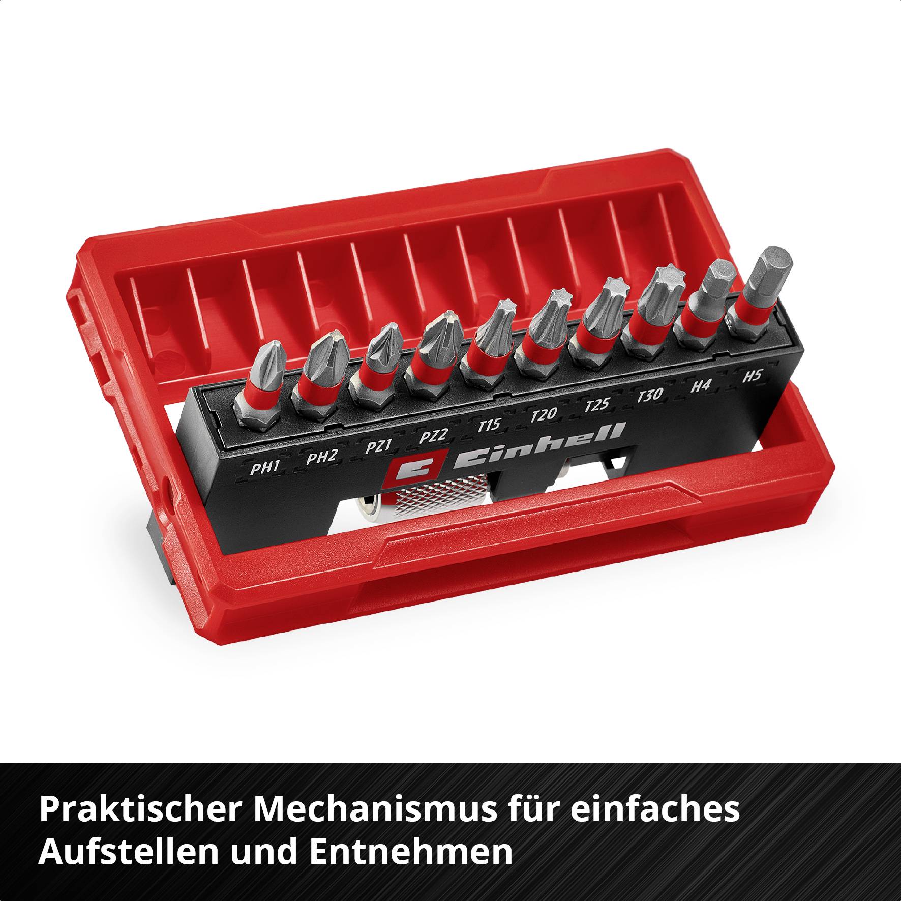Einhell Bit Taschenbox 11tlg 118663 Bit-Set PH, PZ, Innen-Sechskant, TX inkl. Bithalter-5