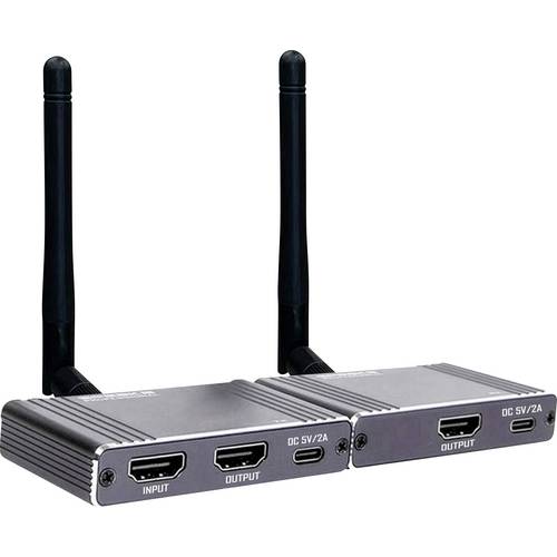 SpeaKa Professional SP-WLME-400 HDMI-Funkübertragung (Set) 180 m 5 GHz 1920 x 1080 Pixel durchgeschleifter HDMI-Ausgang