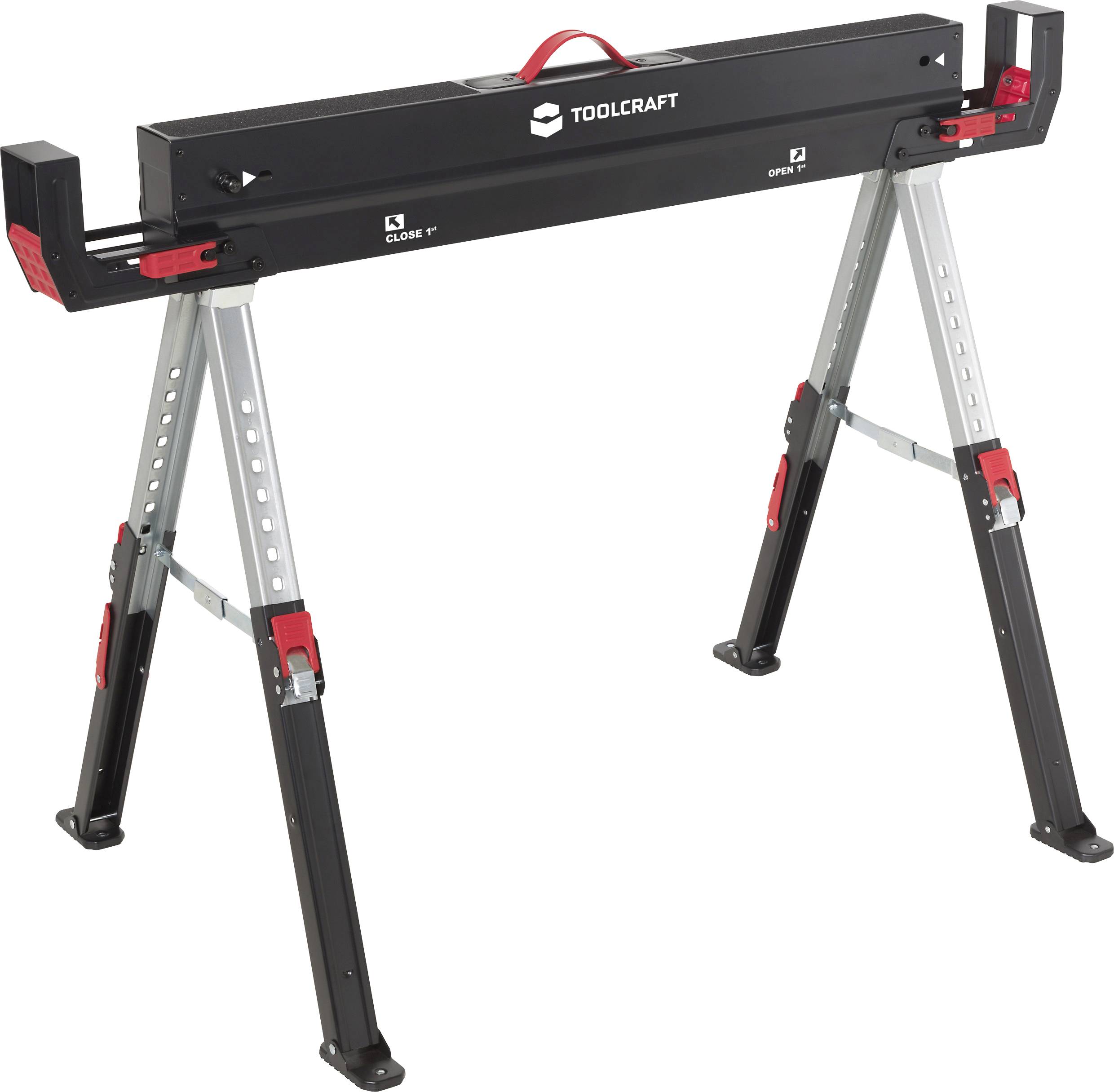 TOOLCRAFT TO-10311630 Stahl Arbeitsbock klappbar, höhenverstellbar 590 kg (B x T) 1157 mm x 687 mm 9.75 kg 1 St.