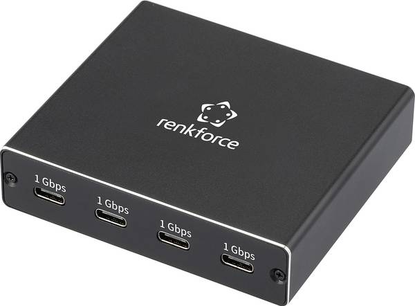 Renkforce RF-NS-200 Splitter RJ45, USB-C® 4 Port 1 GBit/s