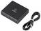 Ein schwarzer Renkforce USB 3.0-Hub mit vier 1-Gbit/s-Ports wird neben einem passenden USB-Kabel gezeigt, das aufgewickelt und mit einem Band gesichert ist.