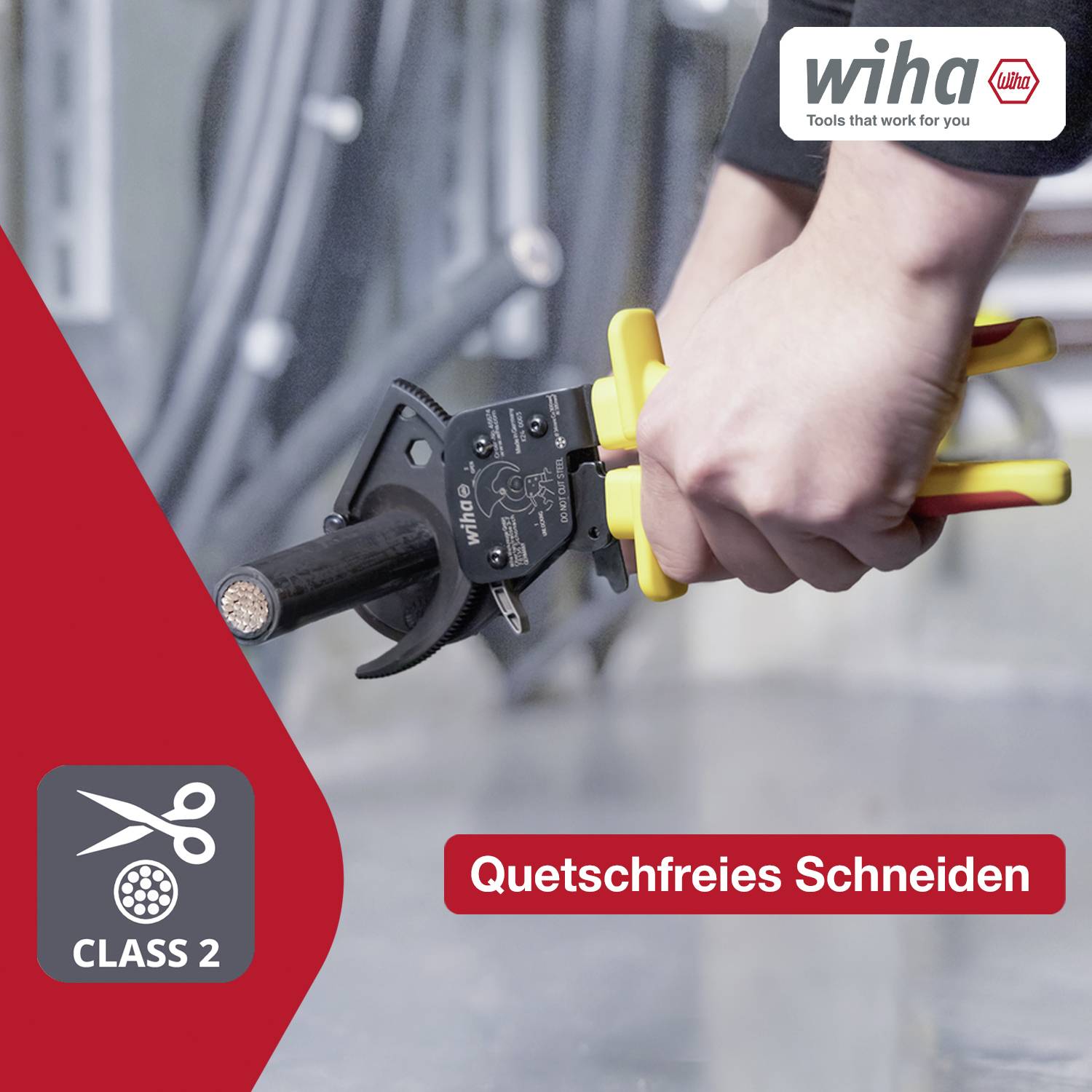 Wiha 46674 Kabelschneider Geeignet für (Abisoliertechnik) Alu- und Kupferkabel, ein- und mehrdrähtig 34 mm 300 mm²-13