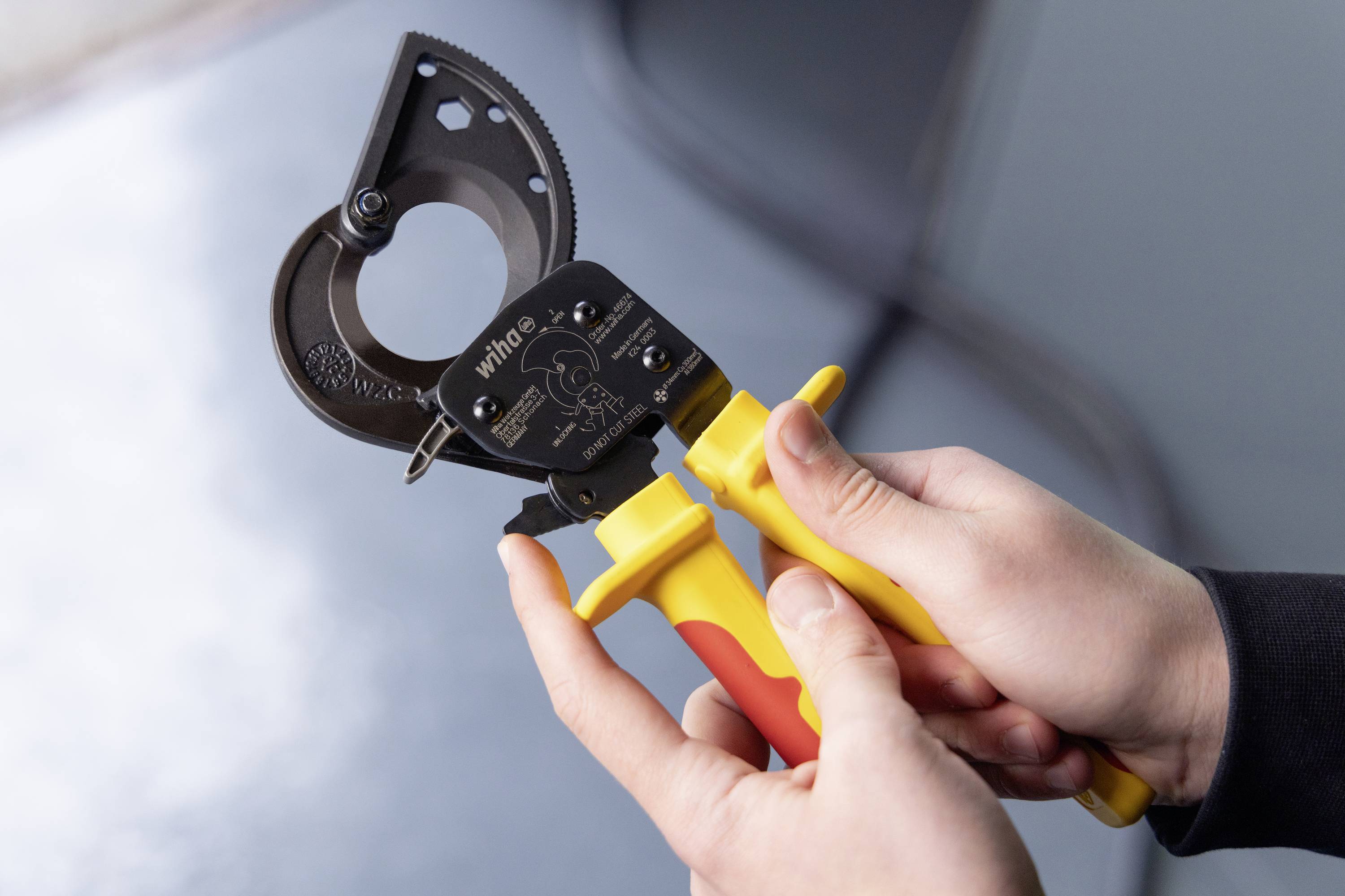 Wiha 46674 Kabelschneider Geeignet für (Abisoliertechnik) Alu- und Kupferkabel, ein- und mehrdrähtig 34 mm 300 mm²-7