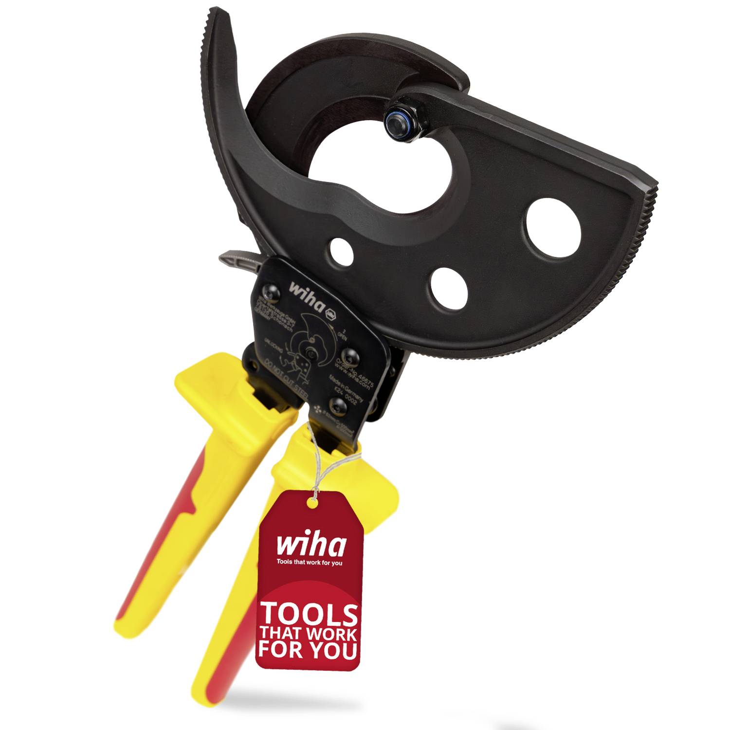 Wiha 46675 Kabelschneider Geeignet für (Abisoliertechnik) Alu- und Kupferkabel, ein- und mehrdrähtig 62 mm 500 mm²-15