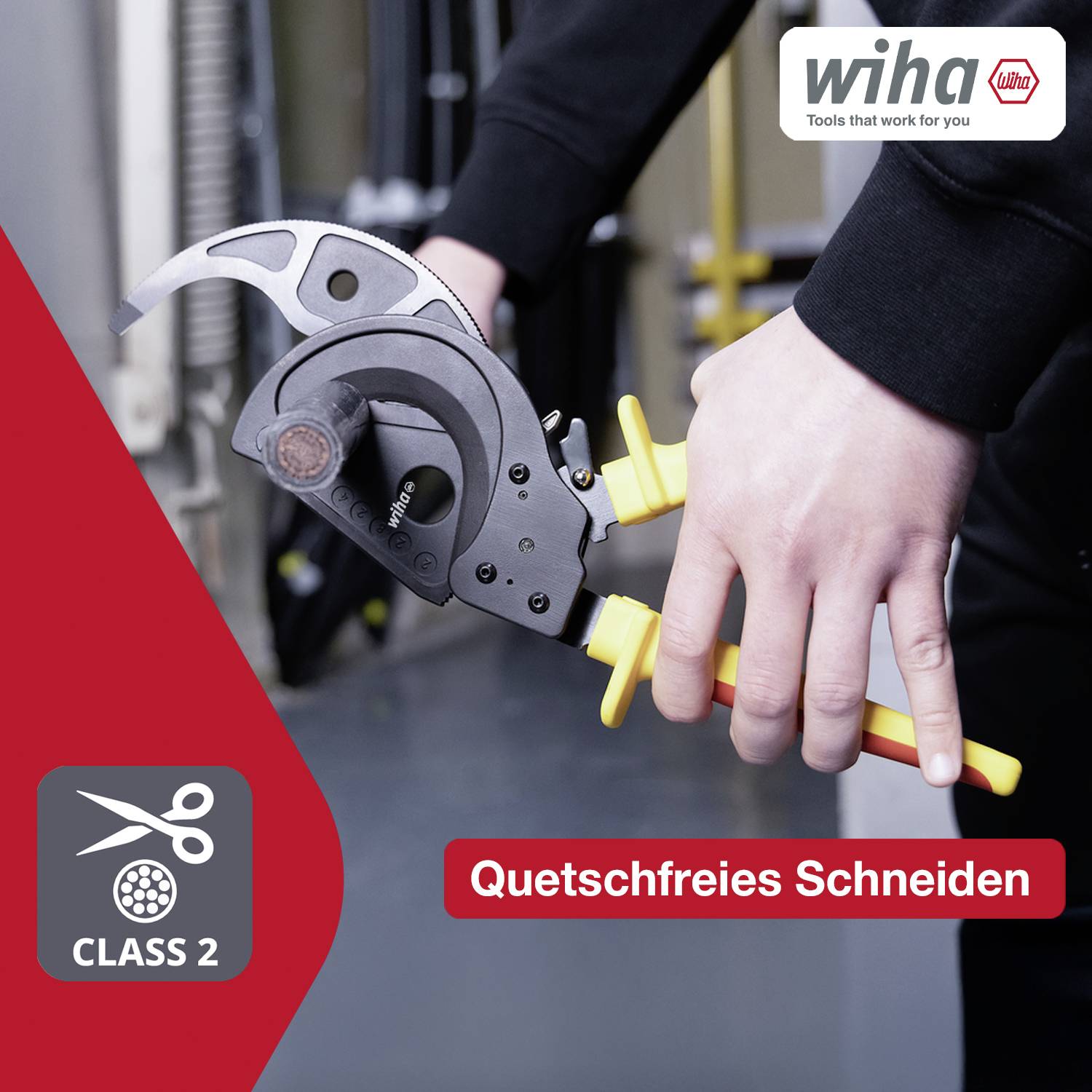 Wiha 46675 Kabelschneider Geeignet für (Abisoliertechnik) Alu- und Kupferkabel, ein- und mehrdrähtig 62 mm 500 mm²-16