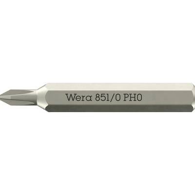 Wera 05058121001 851 Micro Kreuzschlitz-Bit Antrieb: 1/4" (6.3 mm) Abtrieb: Kreuzschlitz Phillips PH 0 30 mm-0