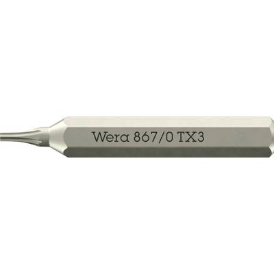 Wera 05058129001 867 Micro TORX® Torx-Bit Antrieb: 1/4" (6.3 mm) Abtrieb: TORX TX 3 30 mm-0