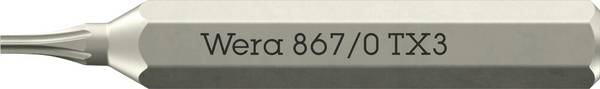 Wera 05058129001 867 Micro TORX® Torx-Bit Antrieb: 1/4" (6.3 mm) Abtrieb: TORX TX 3 30 mm