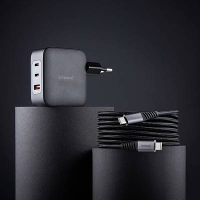 Intenso W100ACC+C520C black USB Ladegerät 100 W 2x USB-C®, 1x USB-A Schwarz-6