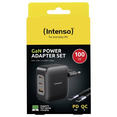 Intenso W100ACC+C520C black USB Ladegerät 100 W 2x USB-C®, 1x USB-A Schwarz-1