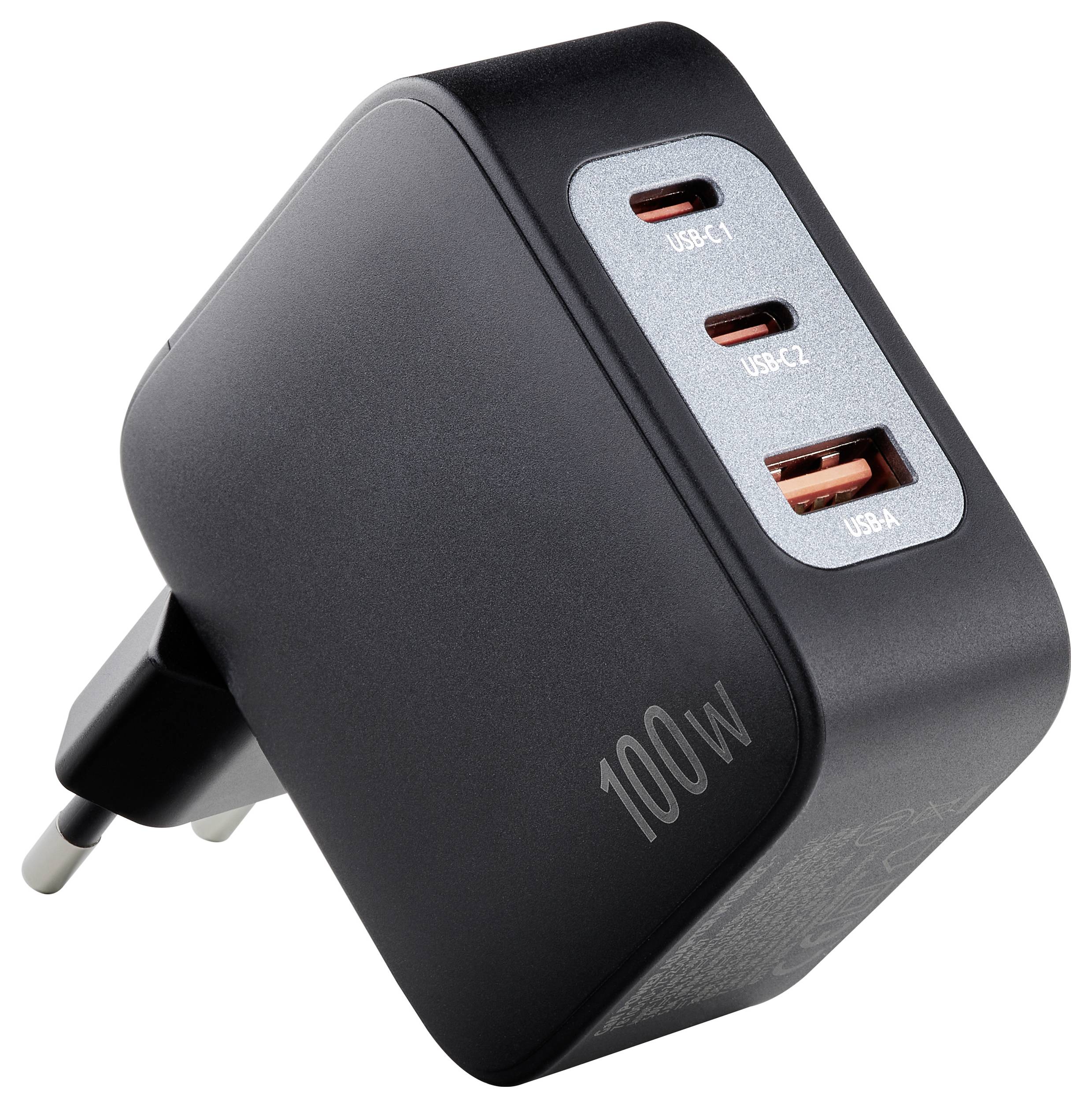 Intenso W100ACC+C520C black USB Ladegerät 100 W 2x USB-C®, 1x USB-A Schwarz-3