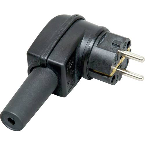 Kopp 178216054 Schutzkontakt-Winkelstecker PA, Gummi 230 V Schwarz IP44