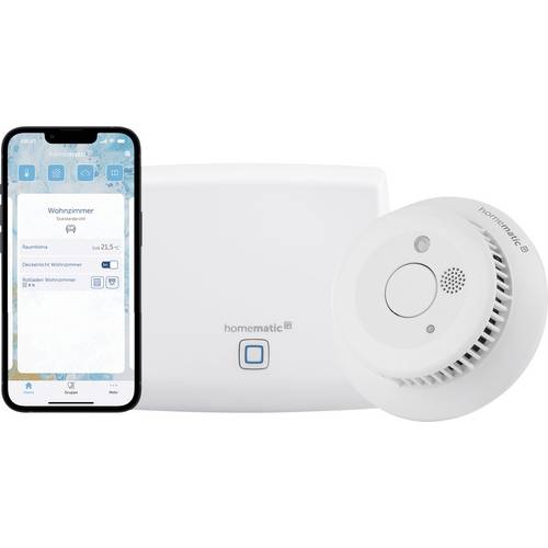 Homematic IP Homematic IP Funk Starter Set Mini Rauchwarnmelder Funk-Warnmelder-Set netzbetrieben, batteriebetrieben (Ø ...