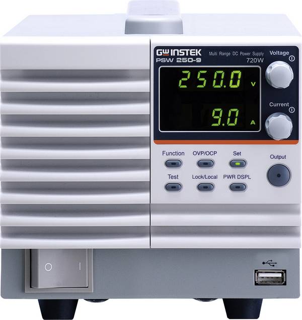 GW Instek PSW 250-9 720W Multi-Range Programmable Switching Labornetzgerät, einstellbar 0 - 250 V 0 - 9 A 720 W LAN, USB Auto-Range, fernsteuerbar, programmierbar, OVP, Master/Slave-Funktion Anzahl Ausgänge 1 x