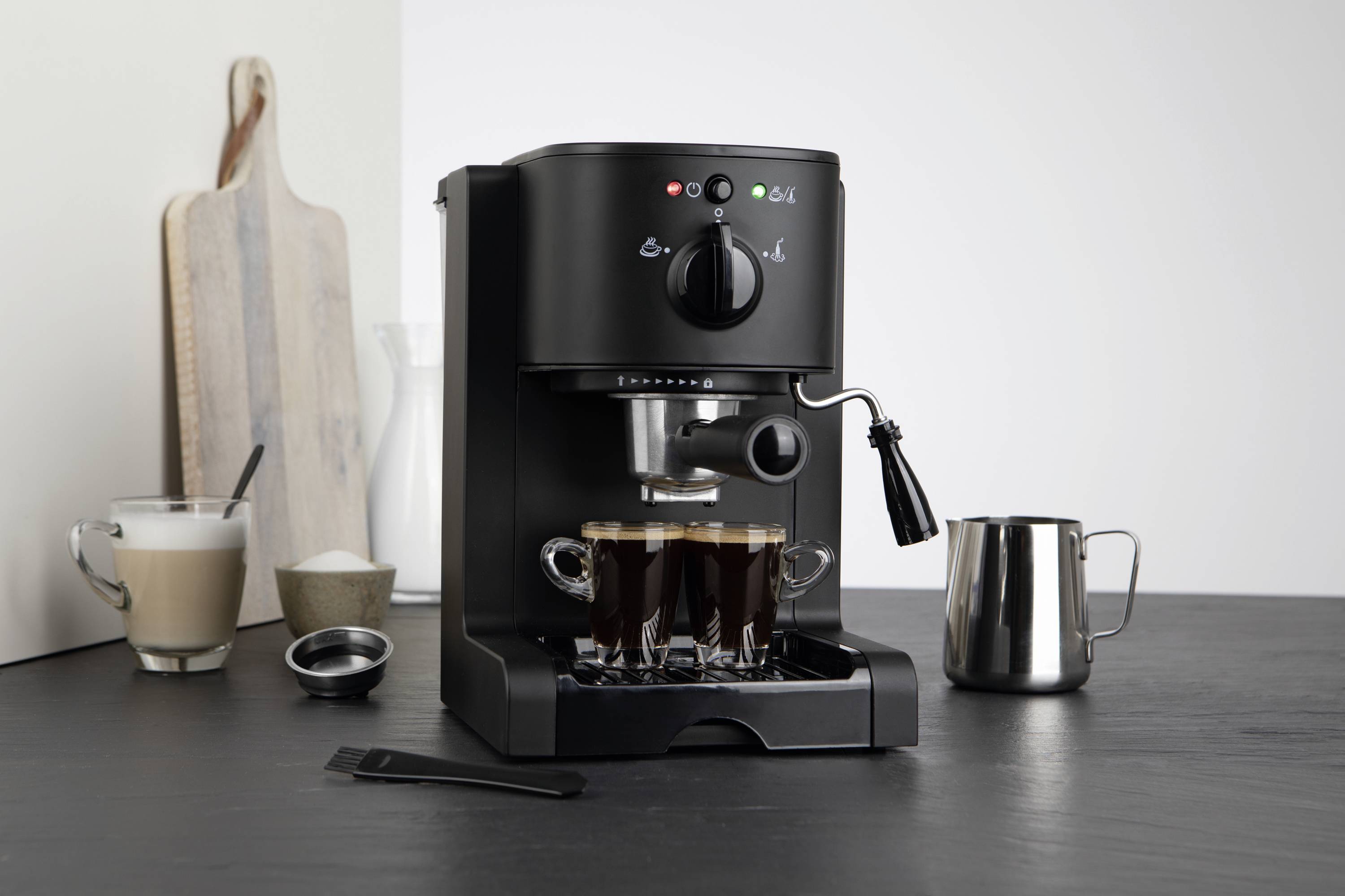 BEEM 03270 Espressomaschine mit Siebträger Schwarz (matt) 1470 W Warmhaltefunktion, mit Milchaufschäumdüse-10