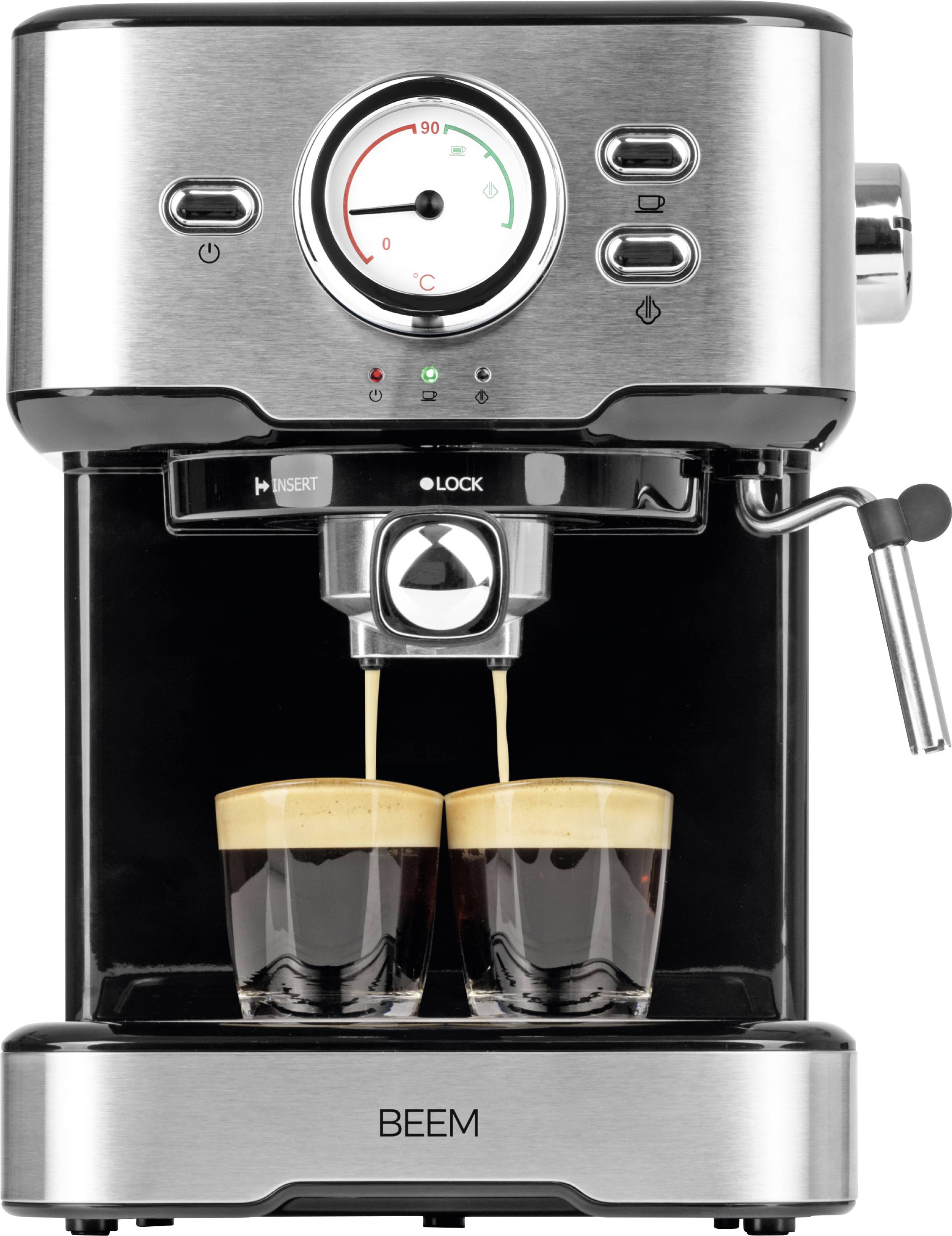 BEEM 05025 Espressomaschine mit Siebträger Schwarz, Silber 1100 W