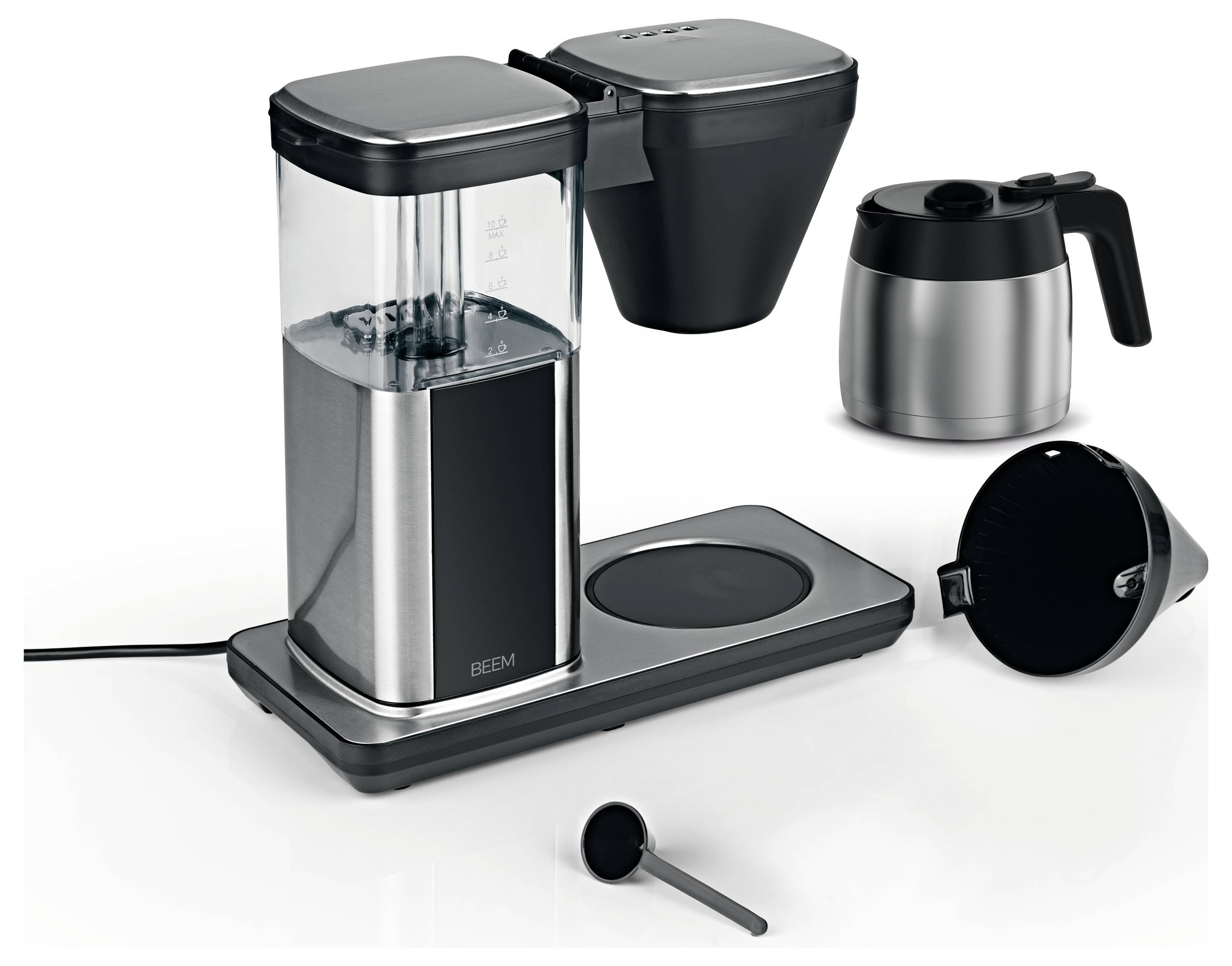 BEEM 03890 Kaffeemaschine Schwarz, Silber Fassungsvermögen Tassen=10 Isolierkanne, Timerfunktion, Warmhaltefunktion-3