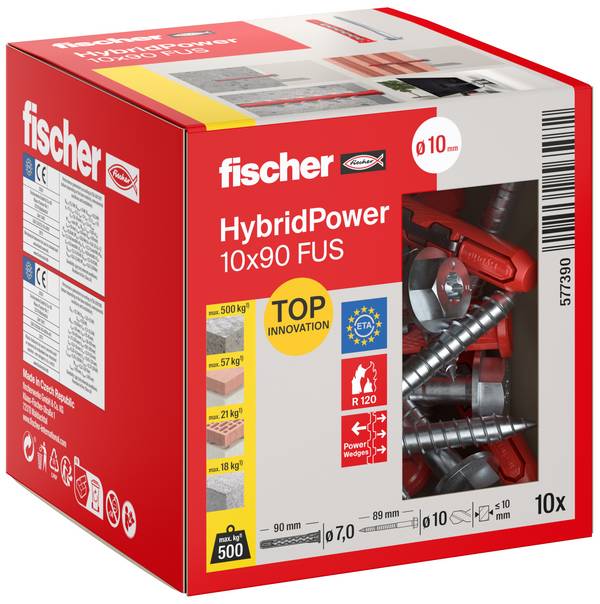 Fischer 577390 HybridPower Dübelset 90 mm  10 St.