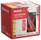Rote Verpackungsbox für 'fischer HybridPower 10x90 FUS', zeigt Nylondübel, Befestigungsfestigkeiten, mit '10x' Mengendetails.