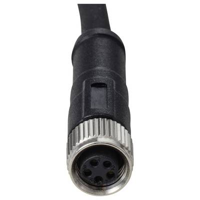 Ein schwarzer kreisförmiger Steckverbinder mit einem silbernen Metallring und mehreren Pins im Inneren, der in elektronischen oder Audiogeräten zur Herstellung von Verbindungen verwendet wird.