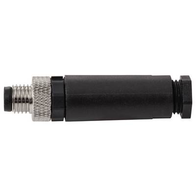 Ein zylindrischer, metallischer Verbindungsstecker mit einer strukturierten Griffzone, geeignet zum Anschluss elektrischer Komponenten.