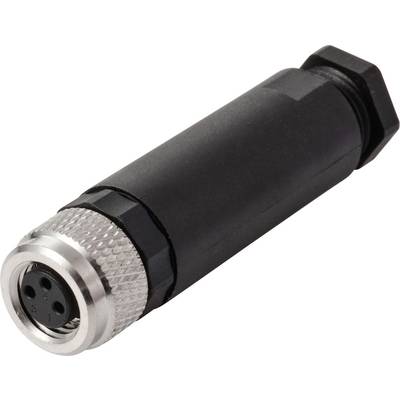 Ein Nahaufnahme-Bild eines schwarz-silbernen Mikrofonkonnektors mit vier Pins, der sein Design und seine Struktur vor einem weißen Hintergrund präsentiert.
