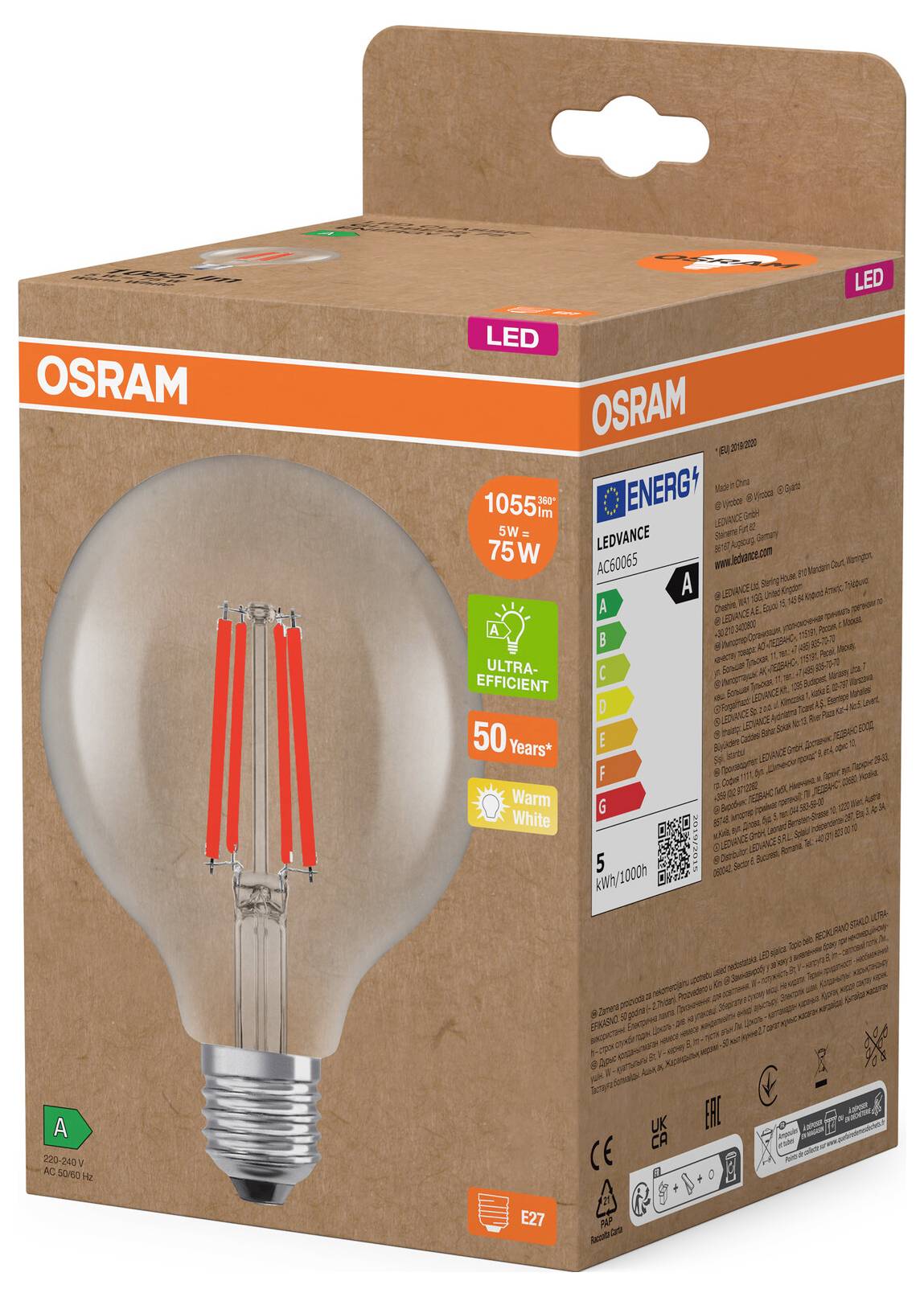 OSRAM HOMELIGHTING 4058075839502 LED EEK A (A - G) E27 5 W Warmweiß 1 St.-2