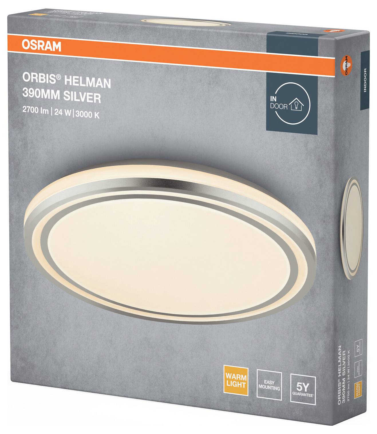 OSRAM HOMELIGHTING 4099854448089 Orbis Helman 390MM 24W 830 White and Silver Deckenleuchte LED 24 W Silber-2