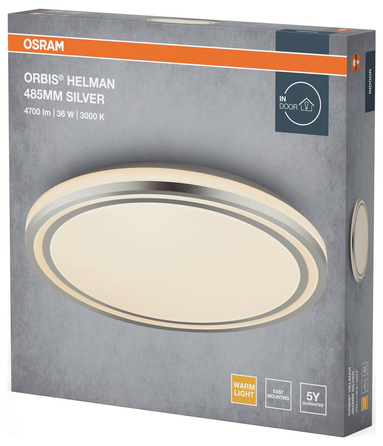 OSRAM HOMELIGHTING 4099854448102 Orbis Helman 485MM 36W 830 White and Silver Deckenleuchte LED 36 W Silber-2
