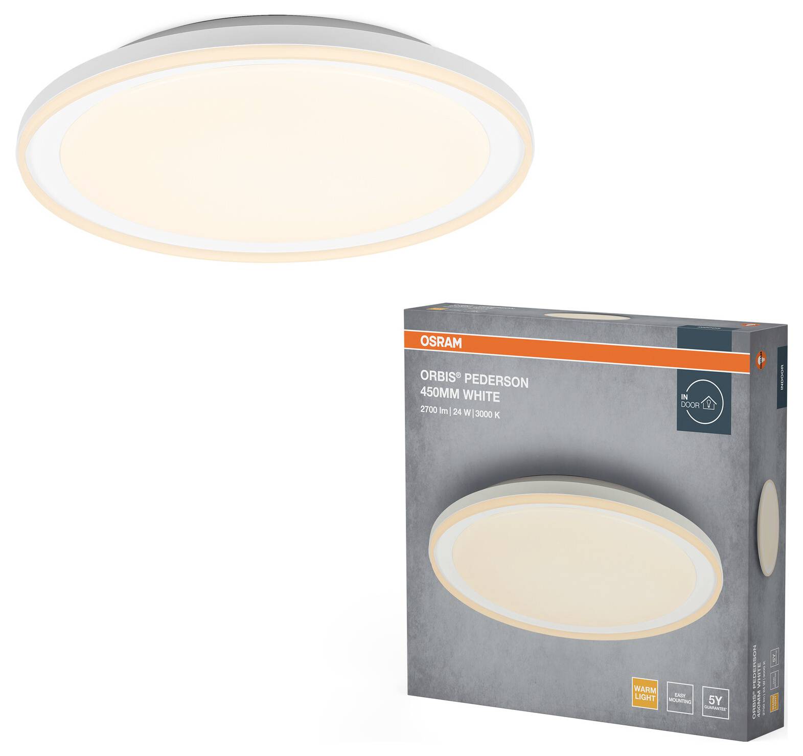 OSRAM HOMELIGHTING 4099854449789 Orbis Pederson 450MM 24W 830 White Deckenleuchte LED LED 24 W Weiß-1