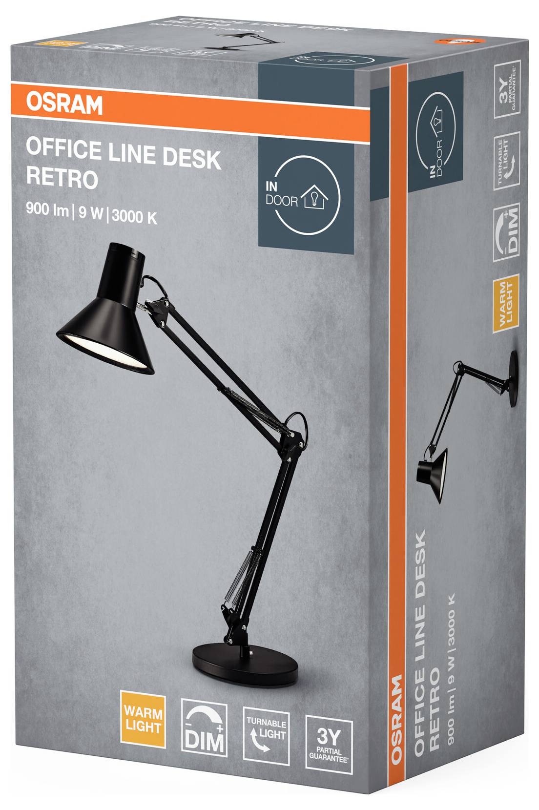 OSRAM HOMELIGHTING Office Line Desk Retro 9W 830 Dimmable Black 4099854463952 Schreibtischleuchte 9 W Schwarz-2