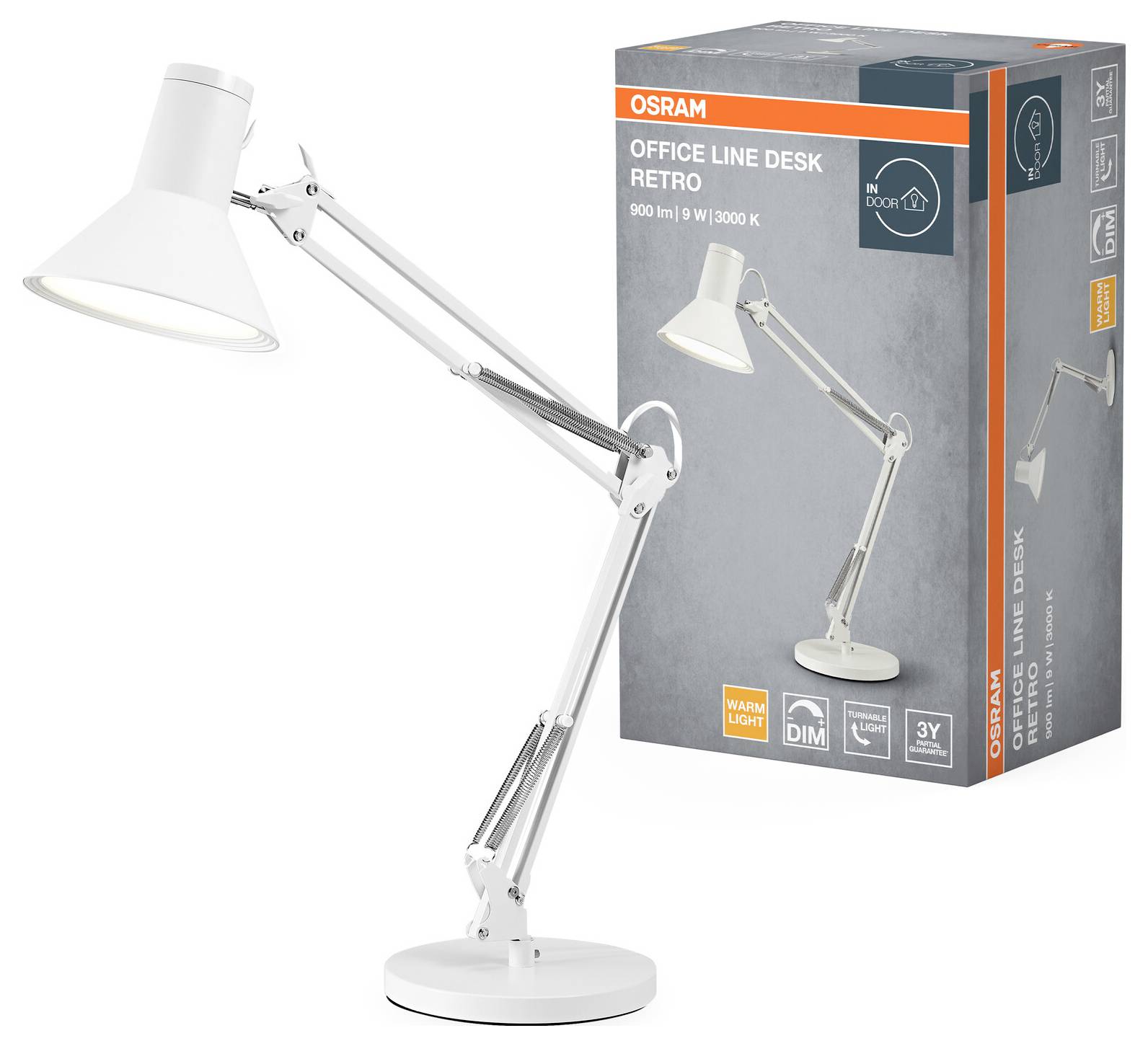 OSRAM HOMELIGHTING Office Line Desk Retro 9W 830 Dimmable White 4099854464010 Schreibtischleuchte 9 W Weiß-1