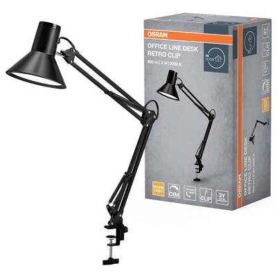 OSRAM HOMELIGHTING Office Line Desk Retro Clip 9W 830 Dimmable Black 4099854464034 Klemmleuchte 9 W Schwarz-1