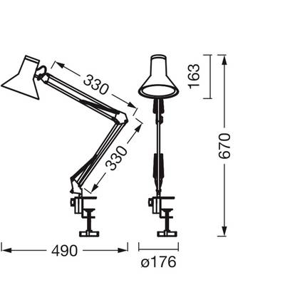 OSRAM HOMELIGHTING Office Line Desk Retro Clip 9W 830 Dimmable Black 4099854464034 Klemmleuchte 9 W Schwarz-4