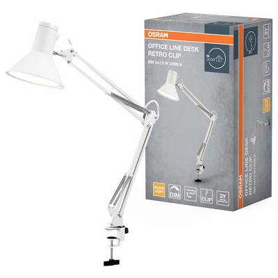 OSRAM HOMELIGHTING Office Line Desk Retro Clip 9W 830 Dimmable White 4099854464072 Klemmleuchte 9 W Weiß-1